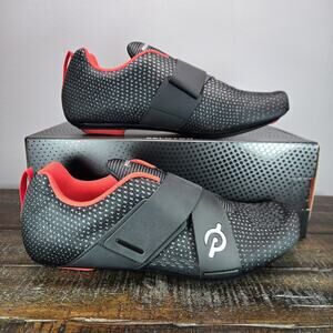 NEW Peloton Altos Cycling Shoes Mens Size 10 Bike Black Red Cleats Indoor Spin